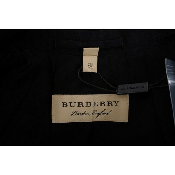 Burberry London Womens Blazer Suit Jacket US 2 UK 4 EU 36 Black 100% Wool NWT - Picture 6 of 6